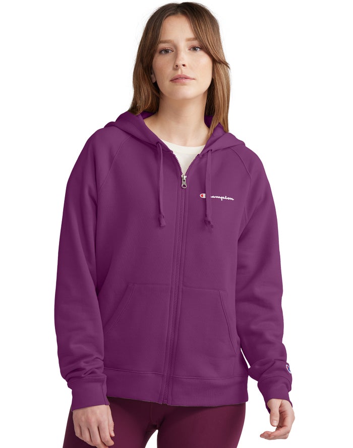 Champion Powerblend Fleece Full Zip - Naisten TummanVioletit Huppari - Suomi 3210875-DI